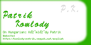 patrik komlody business card